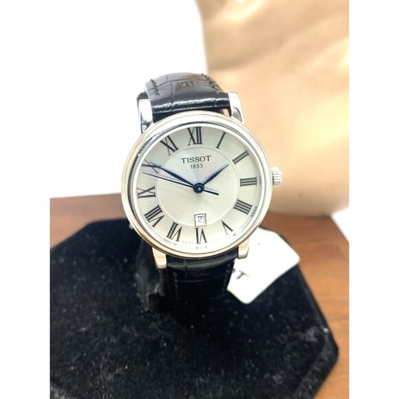 Tissot Women's Watch T1222101603300 Swiss Quartz Silver Dial Black Leather 30mm - Picture 13 of 14